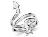 Ladies Sterling Silver Rhodium Plated Arrow Wrap Ring